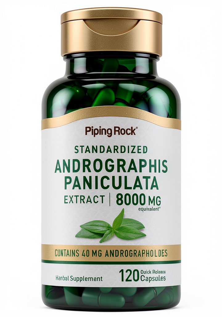 Andrographis Paniculata extract capsules on a clean background
