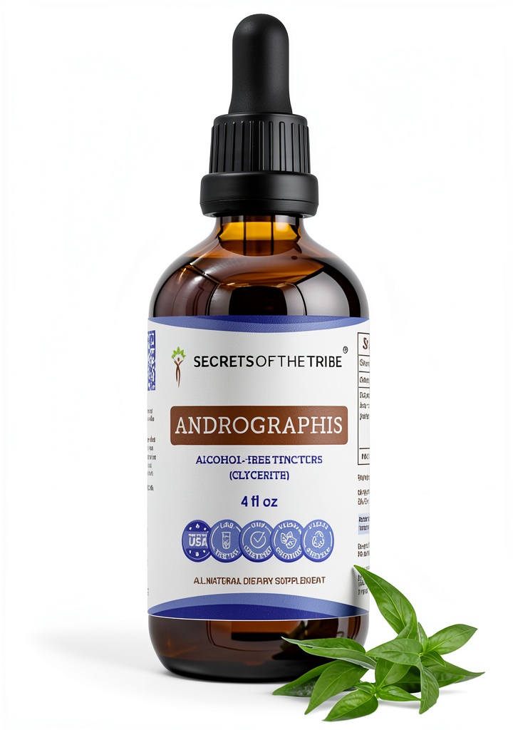 'Andrographis Paniculata supplement bottle with natural ingredients display'