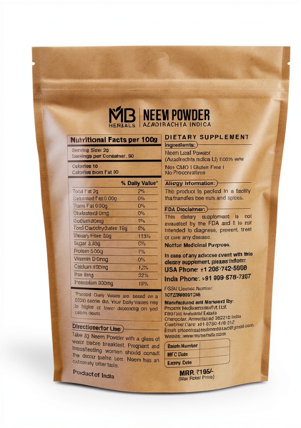 MB Herbals Neem Powder 100 Gram Skin Hair Care Product-1