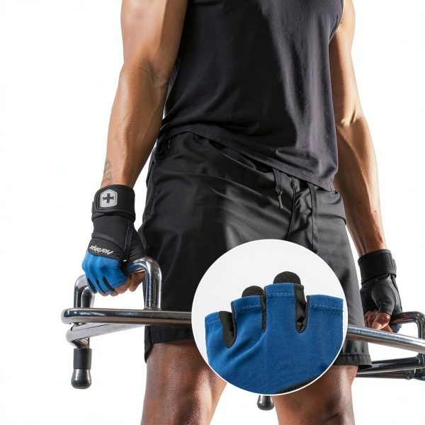 Harbinger Training Grip Wristwrap 3.0 Blue Medium-1
