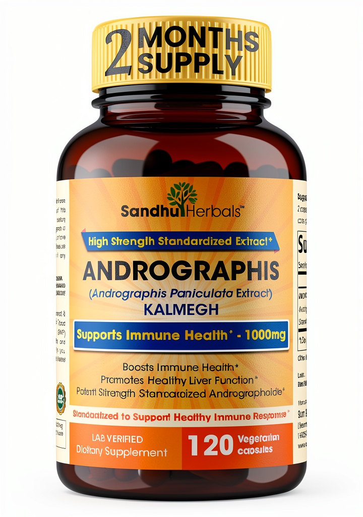 Sandhu Herbals Andrographis Paniculata capsules bottle display