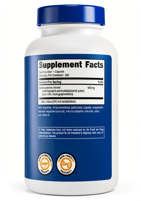 Andrographis Extract Capsules 450mg Vegetarian 180 Count-4