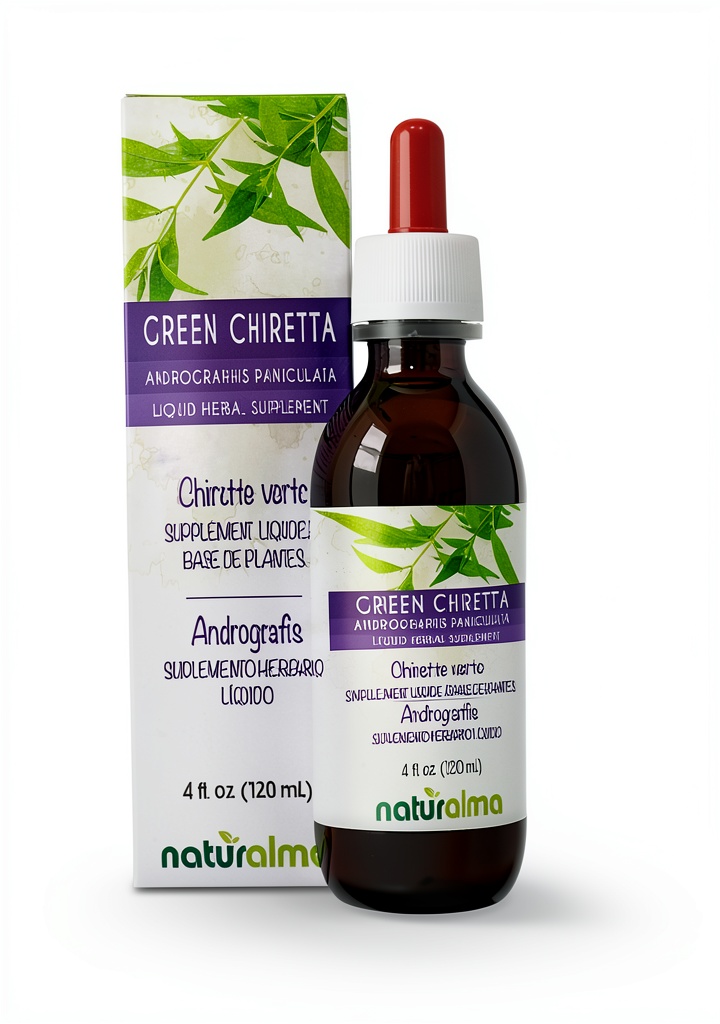 Naturalma Green Chiretta liquid extract bottle with dropper