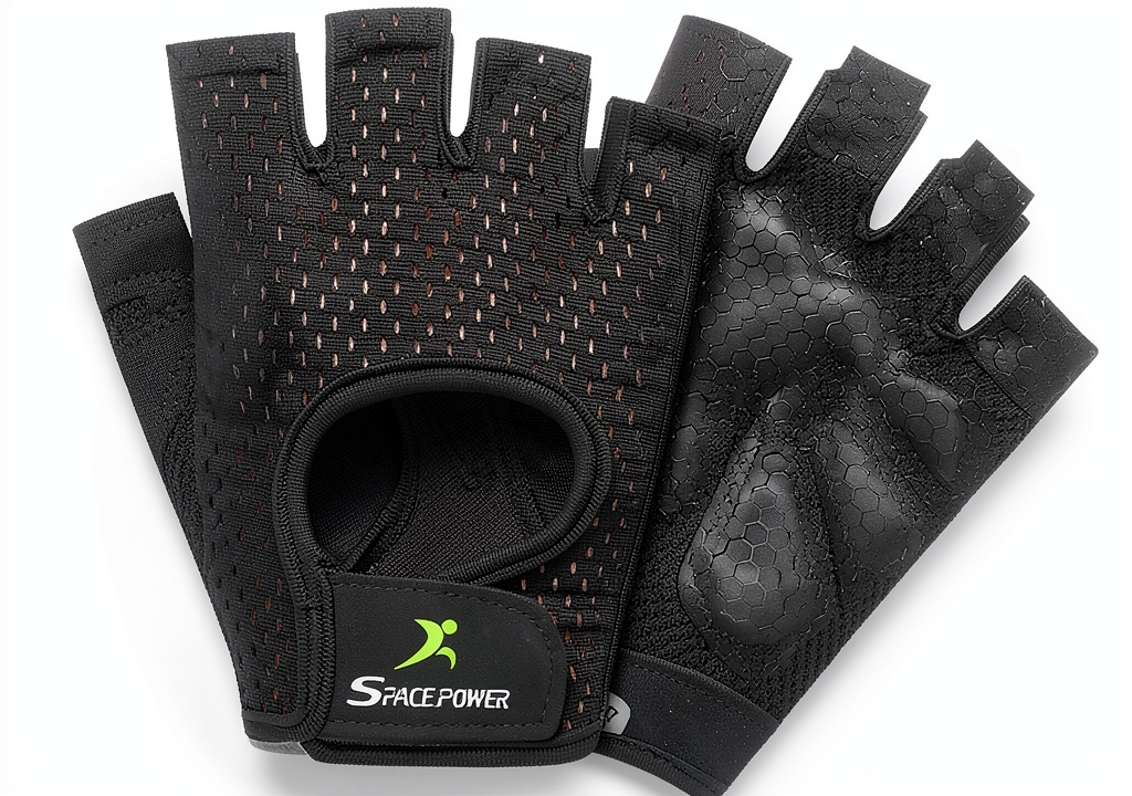 Weight lifting gloves being used during a deadlift in a gym