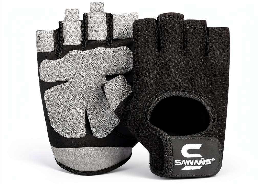 SAWANS weightlifting gloves showing microfiber and silicone grip