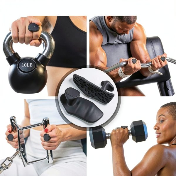 Non-slip fitness grips Jopplim Silicone Hand Grips Black One Size-2