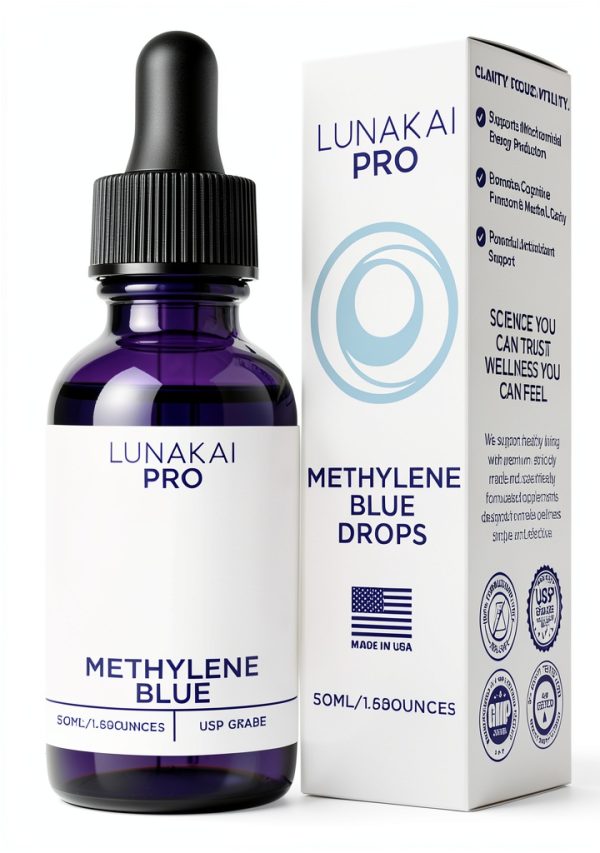 Methylene Blue Lunakai PRO 1% USP Grade Drops USA Made Cognitive Focus-0